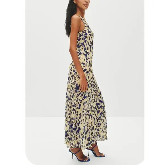 Shona Joy Abstract Chiffon Gown SIZE 4 One Shoulder Dress Formal Designer $480 - Picture 3 of 13